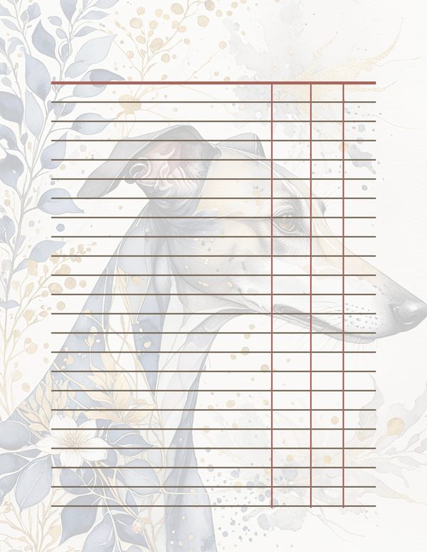 Greyhound Portraits Watercolor Digital Paper Kit: Printable Papers, Cards, Tags, Ephemera — image 36