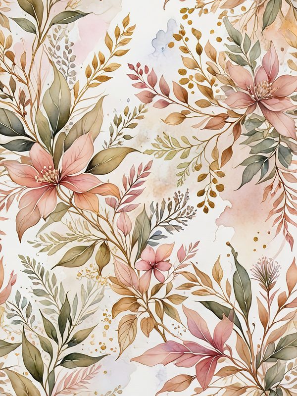 Watercolor Floral Digital Paper: Soft Pink Blooms (JPGs, Commercial Use) — image 2