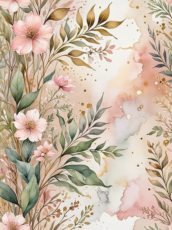 Watercolor Floral Digital Paper: Soft Pink Blooms (JPGs, Commercial Use) — image 4