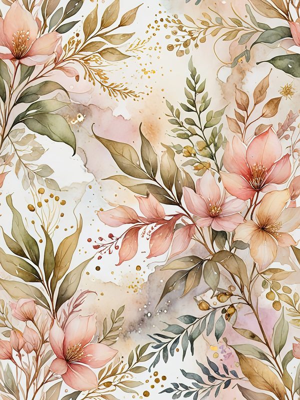 Watercolor Floral Digital Paper: Soft Pink Blooms (JPGs, Commercial Use) — image 7