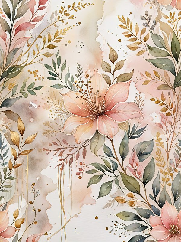 Watercolor Floral Digital Paper: Soft Pink Blooms (JPGs, Commercial Use) — image 11