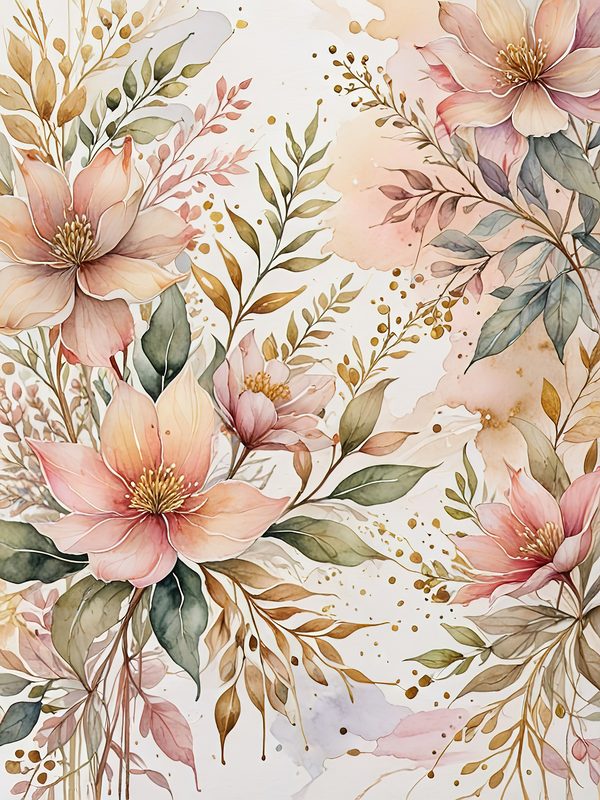 Watercolor Floral Digital Paper: Soft Pink Blooms (JPGs, Commercial Use) — image 13