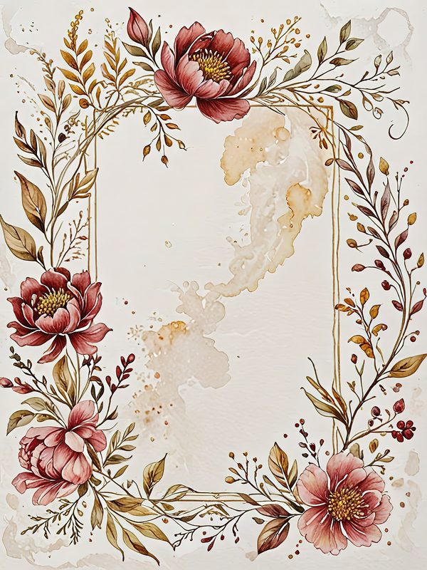 Earthy Pink Floral Watercolor Digital Paper Kit: Printable Papers, Cards, Tags, Ephemera — image 1