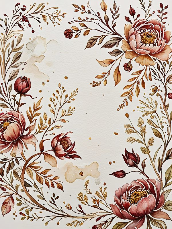 Earthy Pink Floral Watercolor Digital Paper Kit: Printable Papers, Cards, Tags, Ephemera — image 7