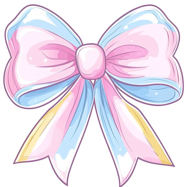 Pastel Bow Clipart: Watercolor Iridescent Graphics (PNG Set) — image 2
