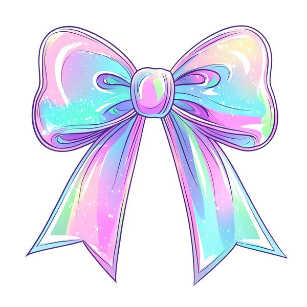 Pastel Bow Clipart: Watercolor Iridescent Graphics (PNG Set) — image 3