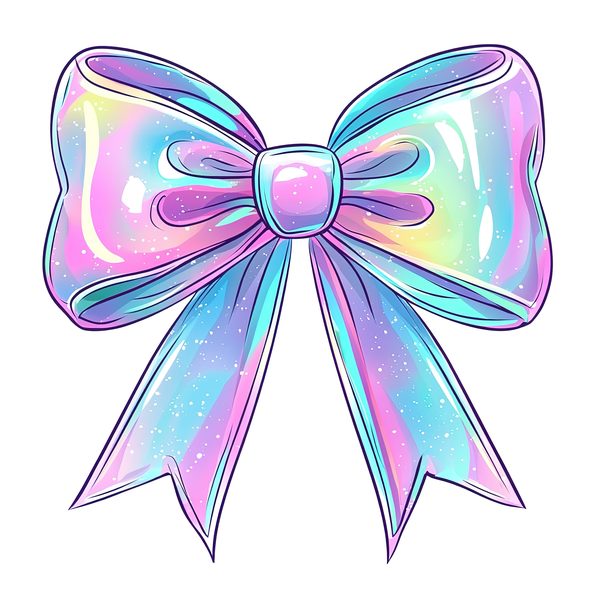 Pastel Bow Clipart: Watercolor Iridescent Graphics (PNG Set) — image 4
