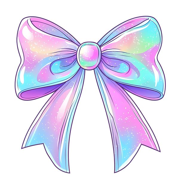 Pastel Bow Clipart: Watercolor Iridescent Graphics (PNG Set) — image 5