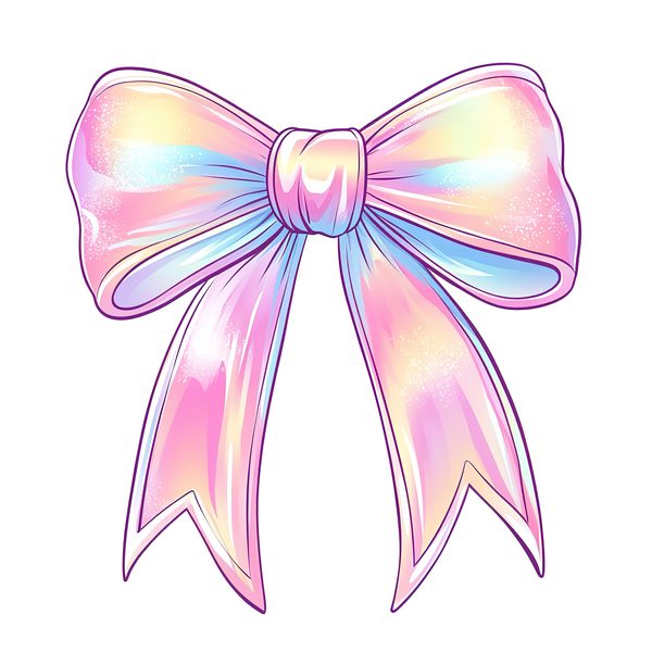 Pastel Bow Clipart: Watercolor Iridescent Graphics (PNG Set) — image 9
