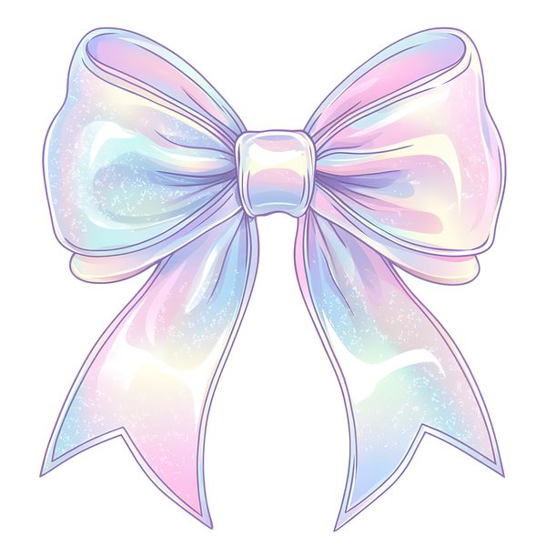 Pastel Bow Clipart: Watercolor Iridescent Graphics (PNG Set) — image 10