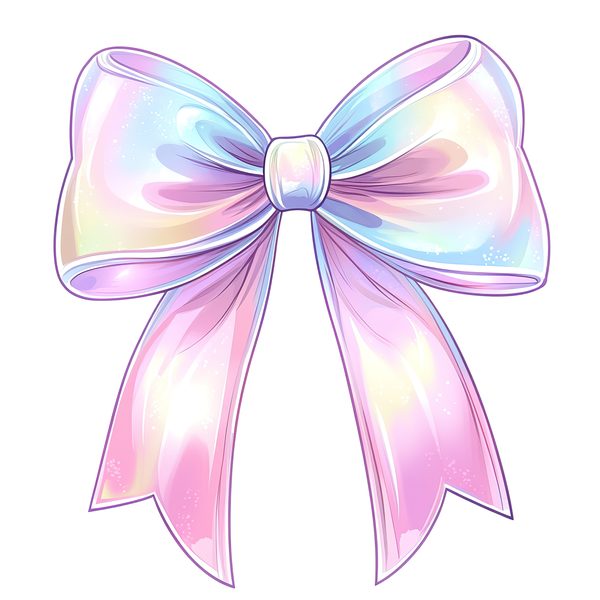 Pastel Bow Clipart: Watercolor Iridescent Graphics (PNG Set) — image 11