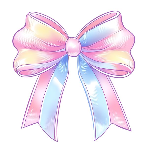 Pastel Bow Clipart: Watercolor Iridescent Graphics (PNG Set) — image 12