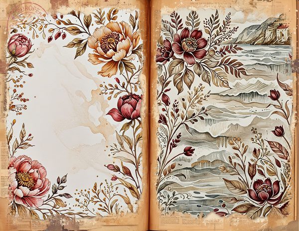 Watercolor Floral Digital Paper Set: Vintage Earth Tones (10 JPGs) — image 6