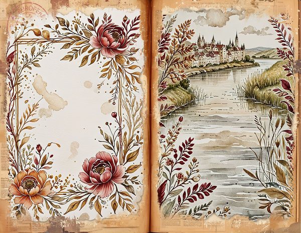 Watercolor Floral Digital Paper Set: Vintage Earth Tones (10 JPGs) — image 8