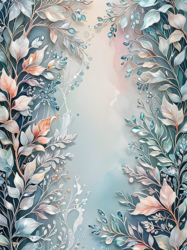 Watercolor Floral Frame Digital Paper Set: Iridescent Soft Colors (10 JPGs) Commercial Use — image 3