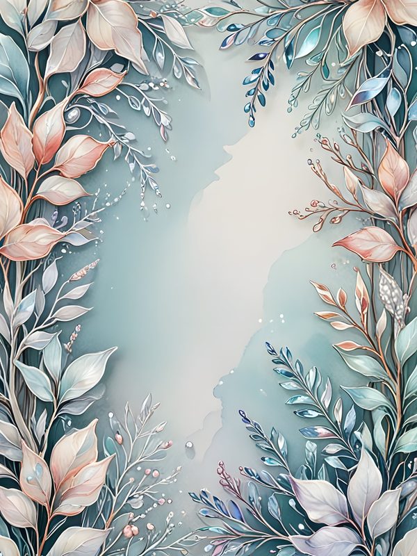 Watercolor Floral Frame Digital Paper Set: Iridescent Soft Colors (10 JPGs) Commercial Use — image 5