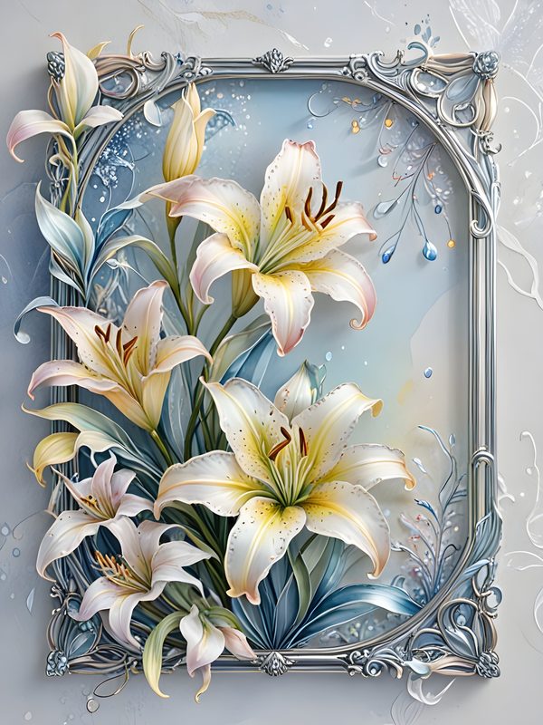 Iridescent Lily Digital Paper: Elegant Floral Scrapbook JPGs (Commercial Use) — image 4