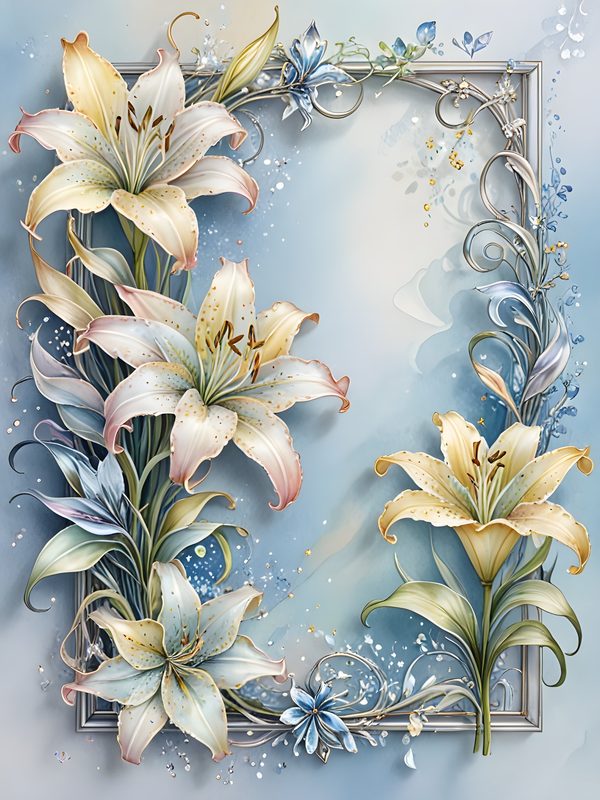 Iridescent Lily Digital Paper: Elegant Floral Scrapbook JPGs (Commercial Use) — image 5