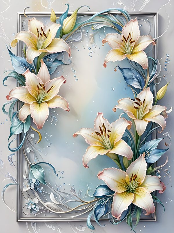 Iridescent Lily Digital Paper: Elegant Floral Scrapbook JPGs (Commercial Use) — image 9