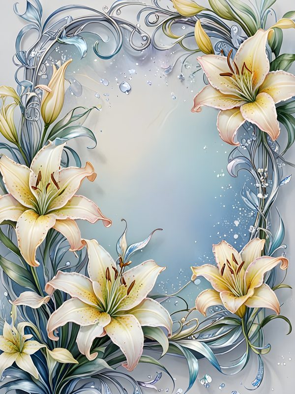 Iridescent Lily Digital Paper: Elegant Floral Scrapbook JPGs (Commercial Use) — image 11