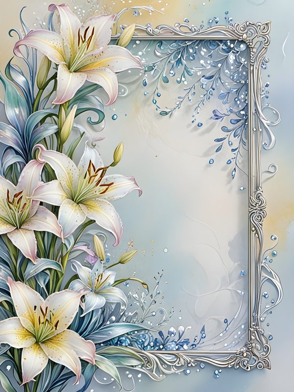 Iridescent Lily Digital Paper: Elegant Floral Scrapbook JPGs (Commercial Use) — image 12