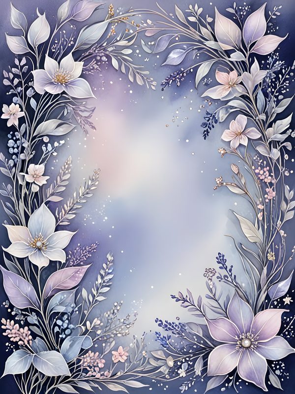Watercolor Floral Frame Digital Paper Set: Soft Blues (10 JPGs) — image 2