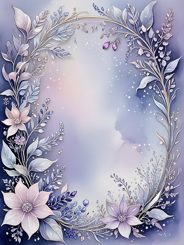 Watercolor Floral Frame Digital Paper Set: Soft Blues (10 JPGs) — image 3