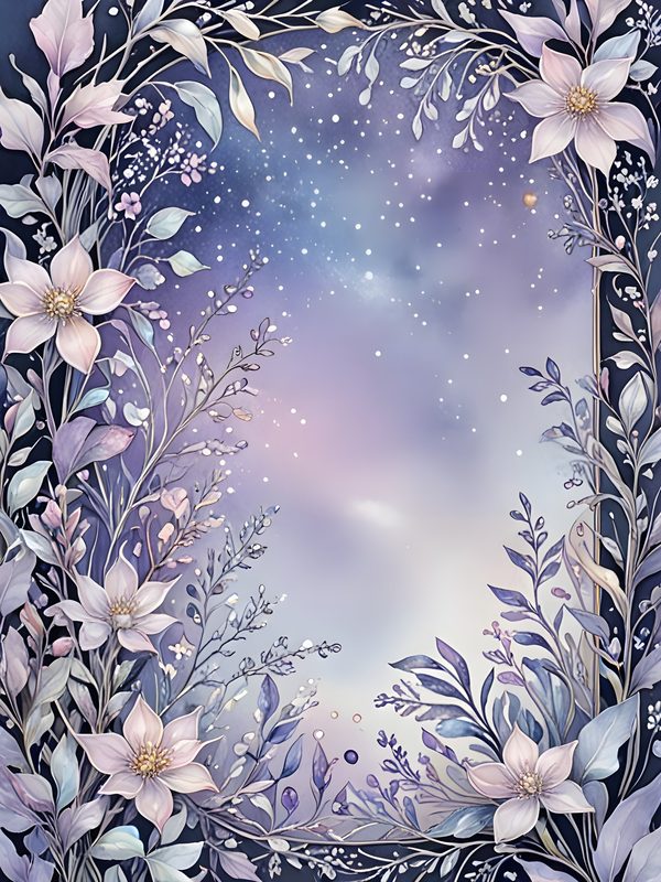 Watercolor Floral Frame Digital Paper Set: Soft Blues (10 JPGs) — image 4