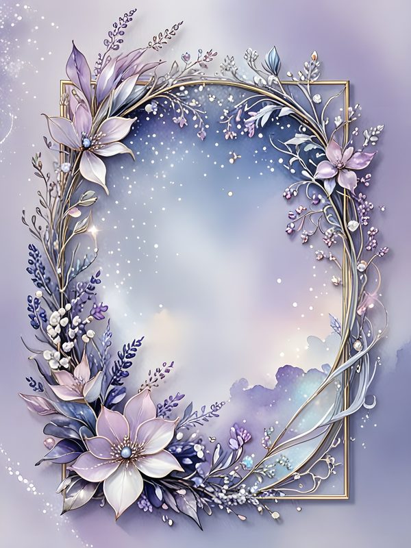 Watercolor Floral Frame Digital Paper Set: Soft Blues (10 JPGs) — image 5