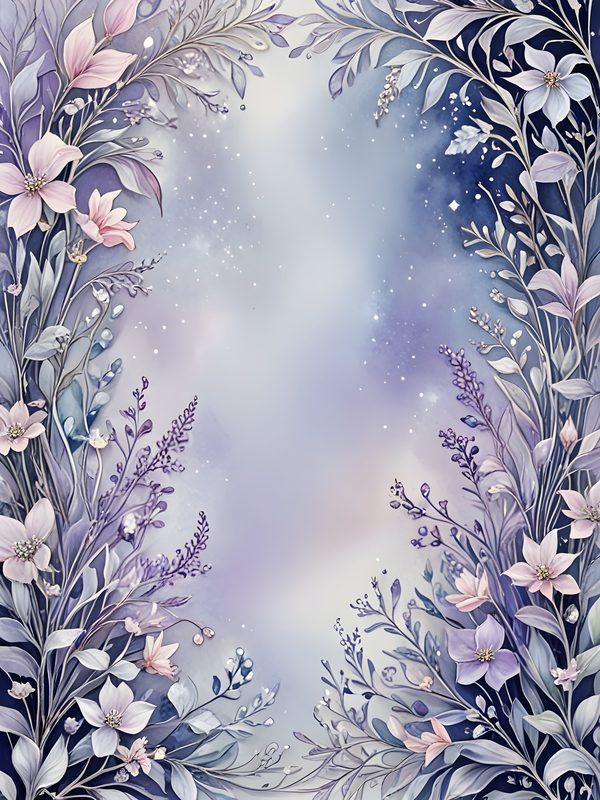 Watercolor Floral Frame Digital Paper Set: Soft Blues (10 JPGs) — image 8