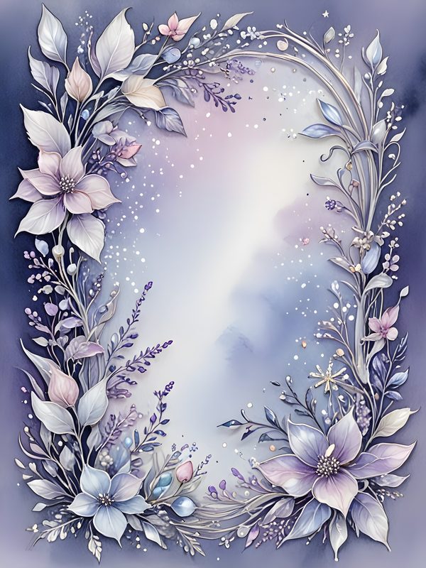 Watercolor Floral Frame Digital Paper Set: Soft Blues (10 JPGs) — image 10