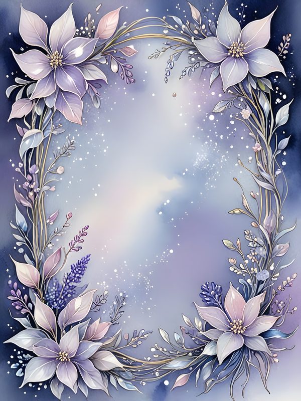 Watercolor Floral Frame Digital Paper Set: Soft Blues (10 JPGs) — image 11