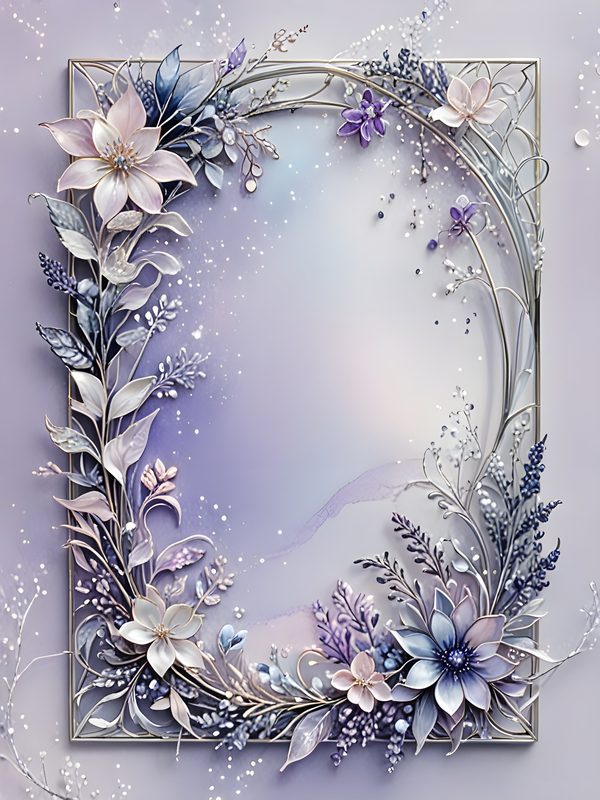 Watercolor Floral Frame Digital Paper Set: Soft Blues (10 JPGs) — image 12