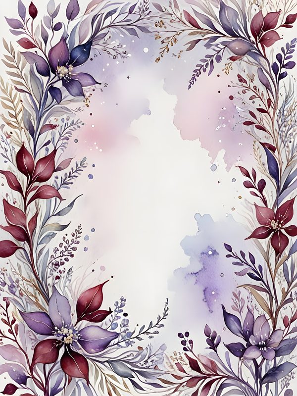 Watercolor Floral Frame Set: Lavender & Pink Digital Paper (10 JPGs) — image 2