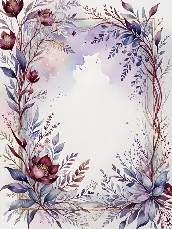 Watercolor Floral Frame Set: Lavender & Pink Digital Paper (10 JPGs) — image 6