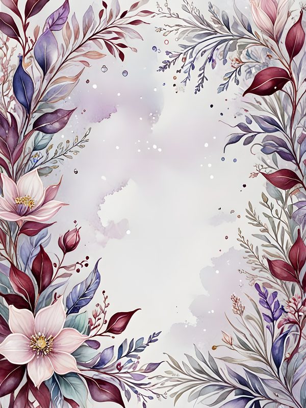 Watercolor Floral Frame Set: Lavender & Pink Digital Paper (10 JPGs) — image 7