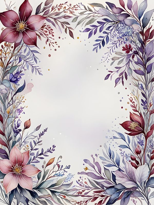 Watercolor Floral Frame Set: Lavender & Pink Digital Paper (10 JPGs) — image 9