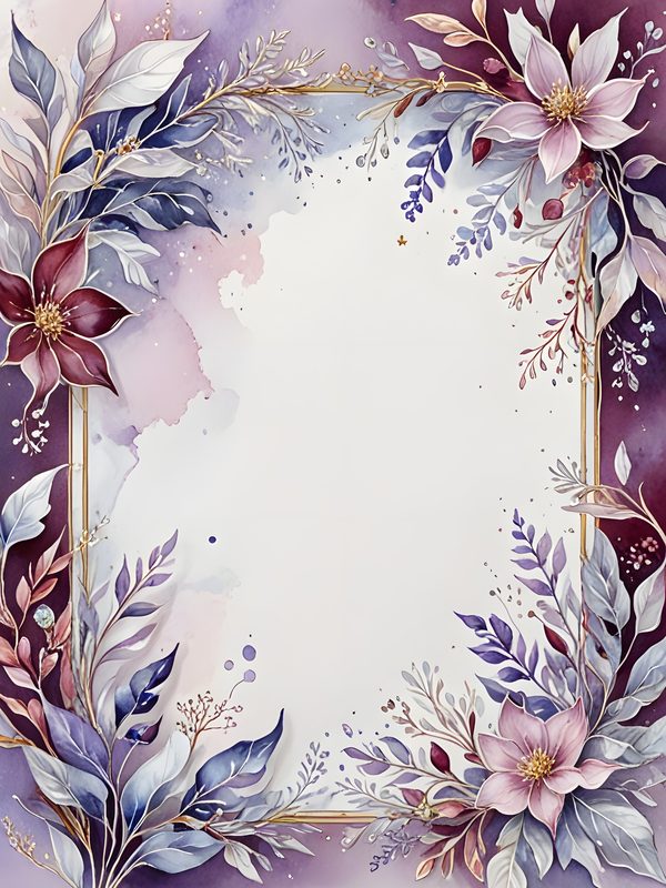 Watercolor Floral Frame Set: Lavender & Pink Digital Paper (10 JPGs) — image 11