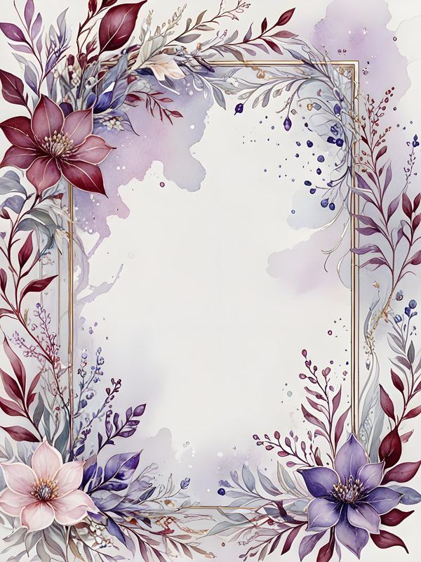 Watercolor Floral Frame Set: Lavender & Pink Digital Paper (10 JPGs) — image 12