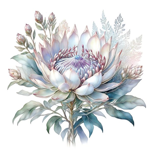 Watercolor Protea Clipart Set: Soft Pastel Floral PNG JPGs (Digital Download) — image 1