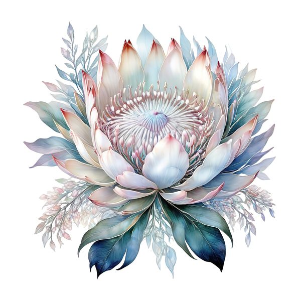 Watercolor Protea Clipart Set: Soft Pastel Floral PNG JPGs (Digital Download) — image 6
