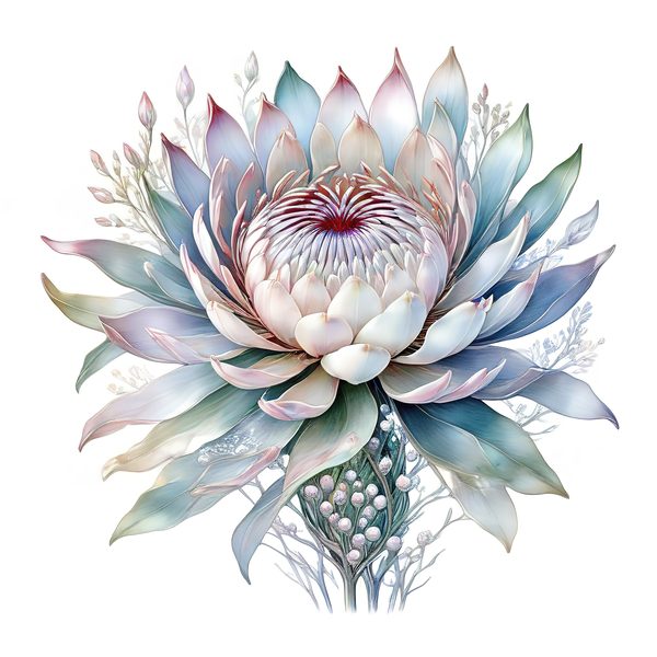 Watercolor Protea Clipart Set: Soft Pastel Floral PNG JPGs (Digital Download) — image 9