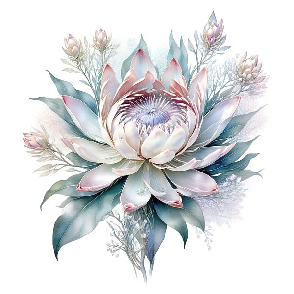 Watercolor Protea Clipart Set: Soft Pastel Floral PNG JPGs (Digital Download) — image 10