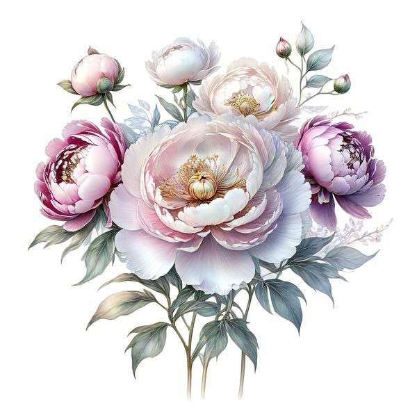 Watercolor Peony Digital Paper: Pastel Floral Scrapbook PNG JPG (Commercial Use) — image 5