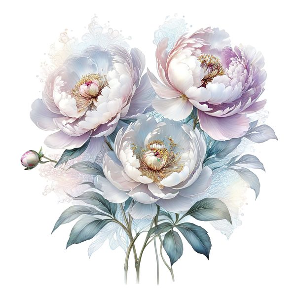 Watercolor Peony Digital Paper: Pastel Floral Scrapbook PNG JPG (Commercial Use) — image 11