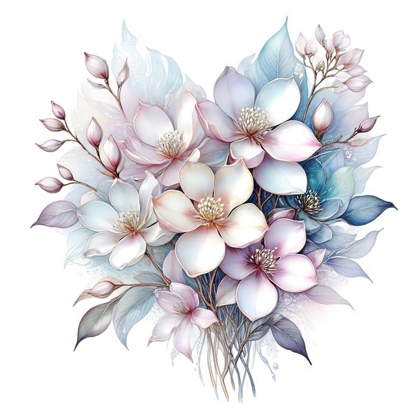 Watercolor Magnolia Blossom Digital Paper Set, Scrapbooking (PNG & JPG) — image 3