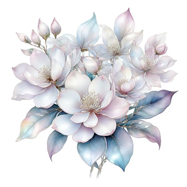 Watercolor Magnolia Blossom Digital Paper Set, Scrapbooking (PNG & JPG) — image 5