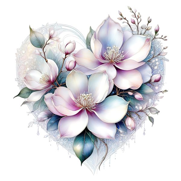 Watercolor Magnolia Blossom Digital Paper Set, Scrapbooking (PNG & JPG) — image 8
