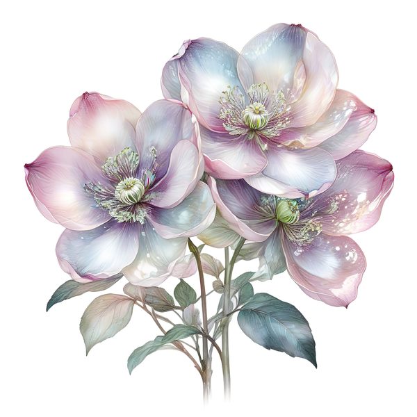 Watercolor Anemone Flower Digital Paper: Pastel Floral Clipart (PNG JPG) — image 8