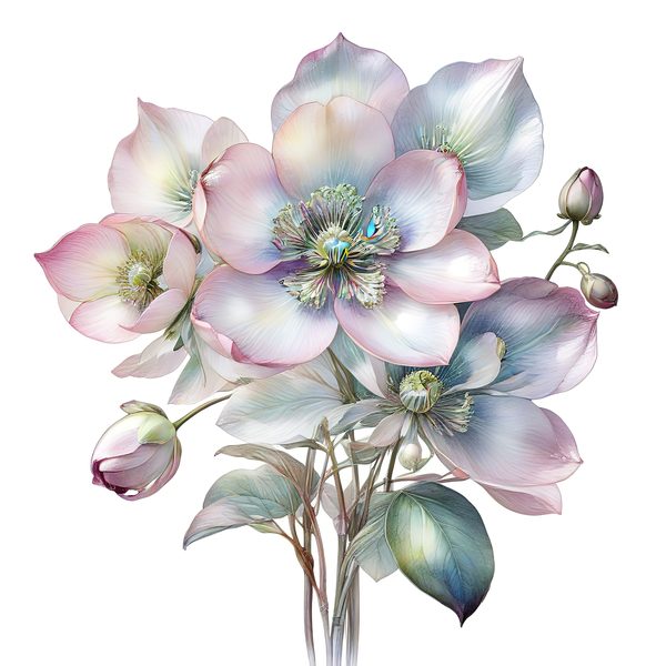Watercolor Anemone Flower Digital Paper: Pastel Floral Clipart (PNG JPG) — image 9